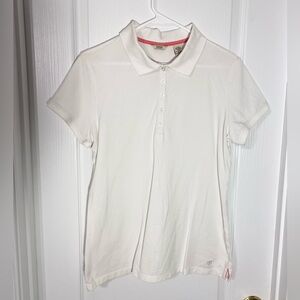Y2K Izod Stretch Cotton Polo Shirt White Size Large